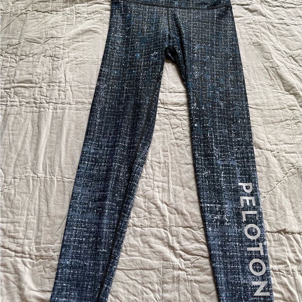 Wear It To Heart X Peloton Stardust Tweed High Rise Leggings: Blue Black - Picture 3 of 8